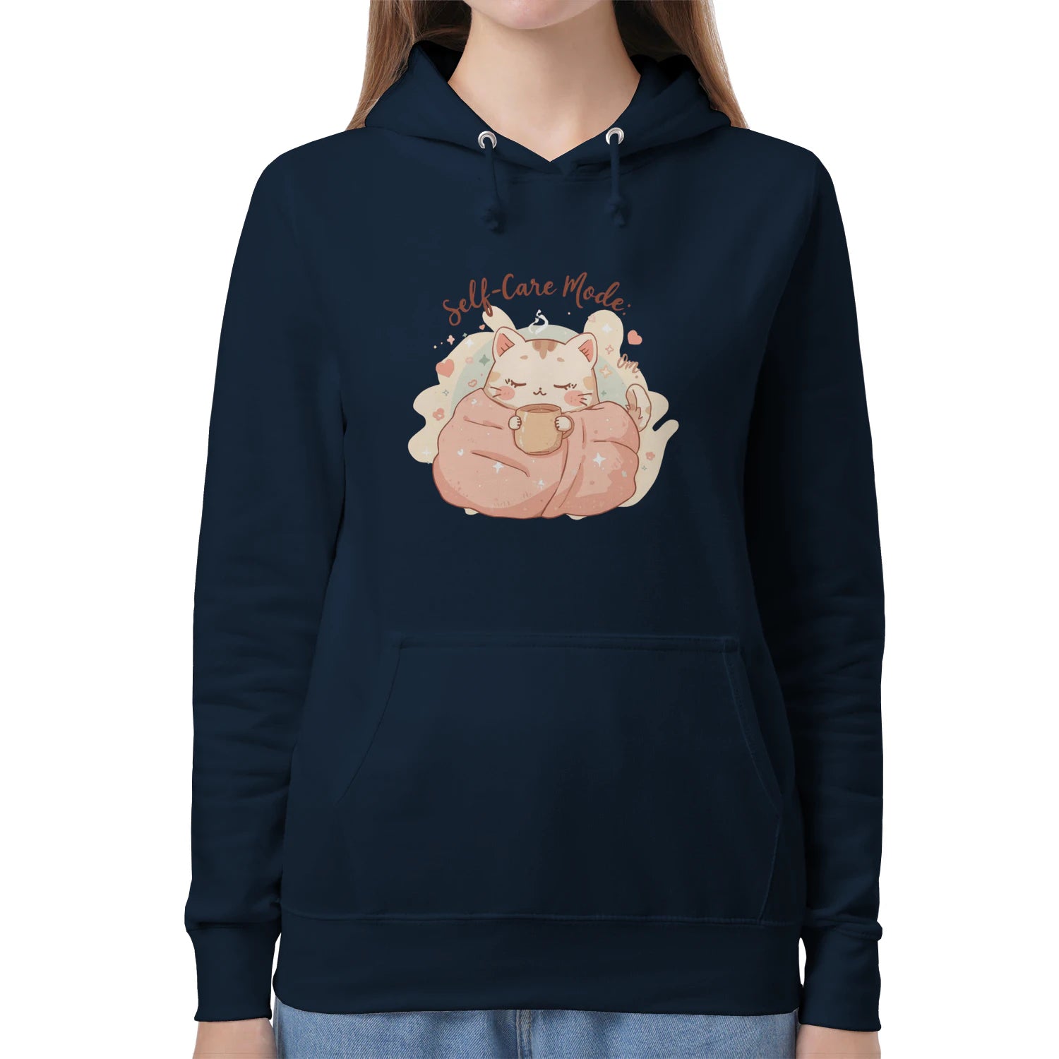 Self-Care Mode On Hoodie – Cozy Kawaii Pastel Sweatshirt by Stitrix.