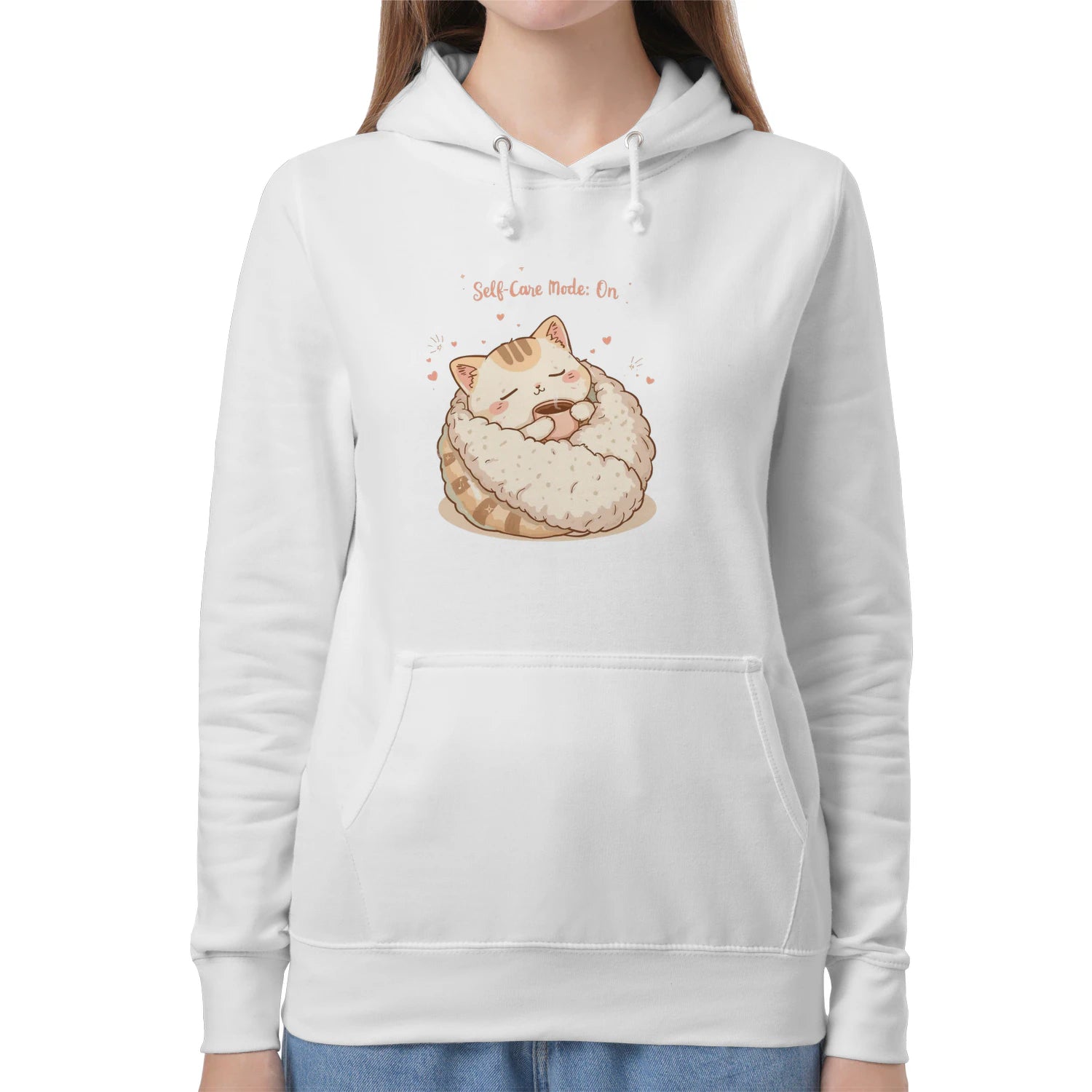 Stitrix Pastel Hoodie | “Self-Care Mode: On” Cute Cozy Gift for Her.