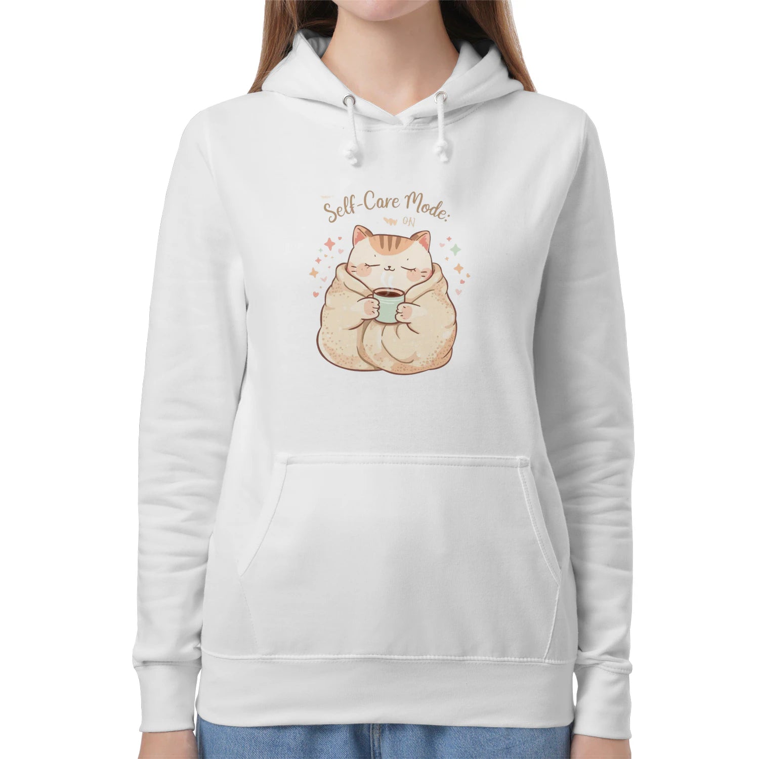 Self-Care Mode: On Hoodie | Cozy Affirmation Sweatshirt by Stitrix.