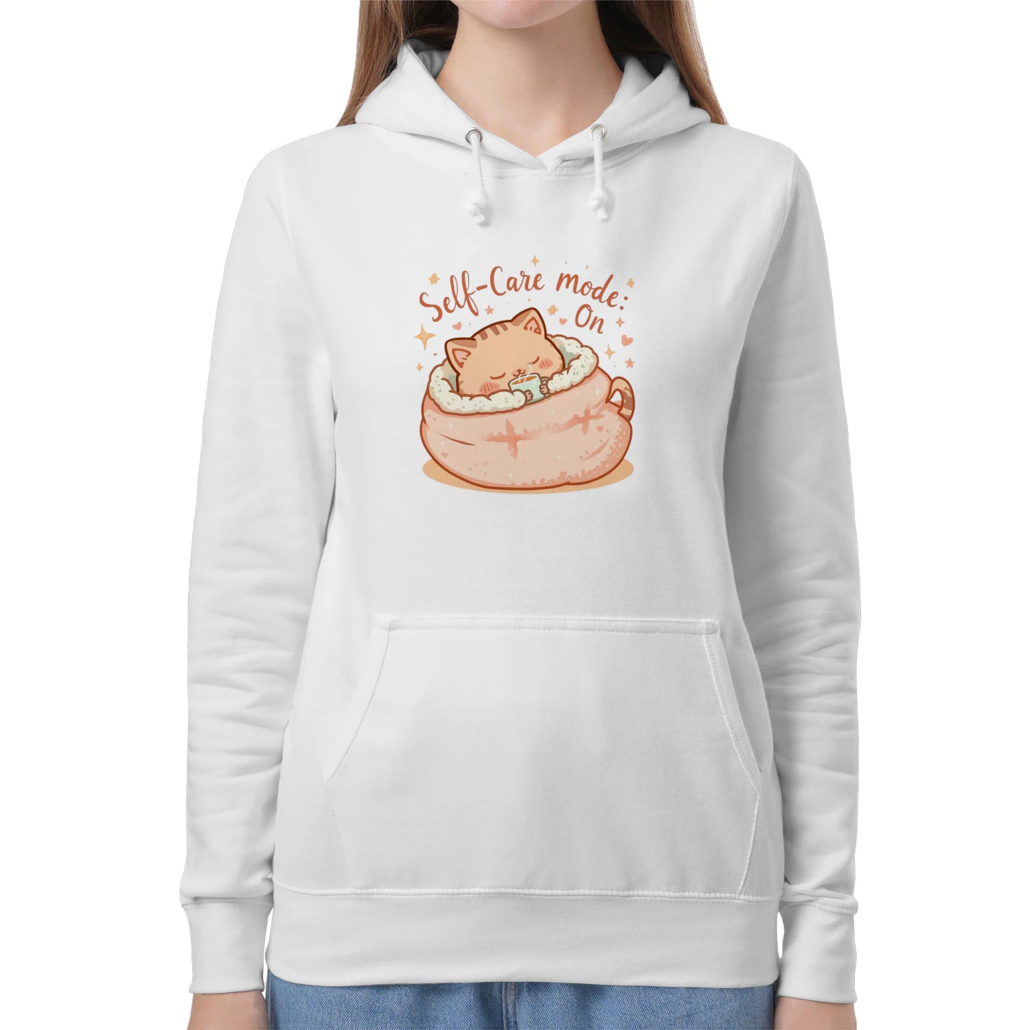 Cute Self-Care Hoodie | “Self-Care Mode: On” Cozy Kawaii Design by Stitrix.