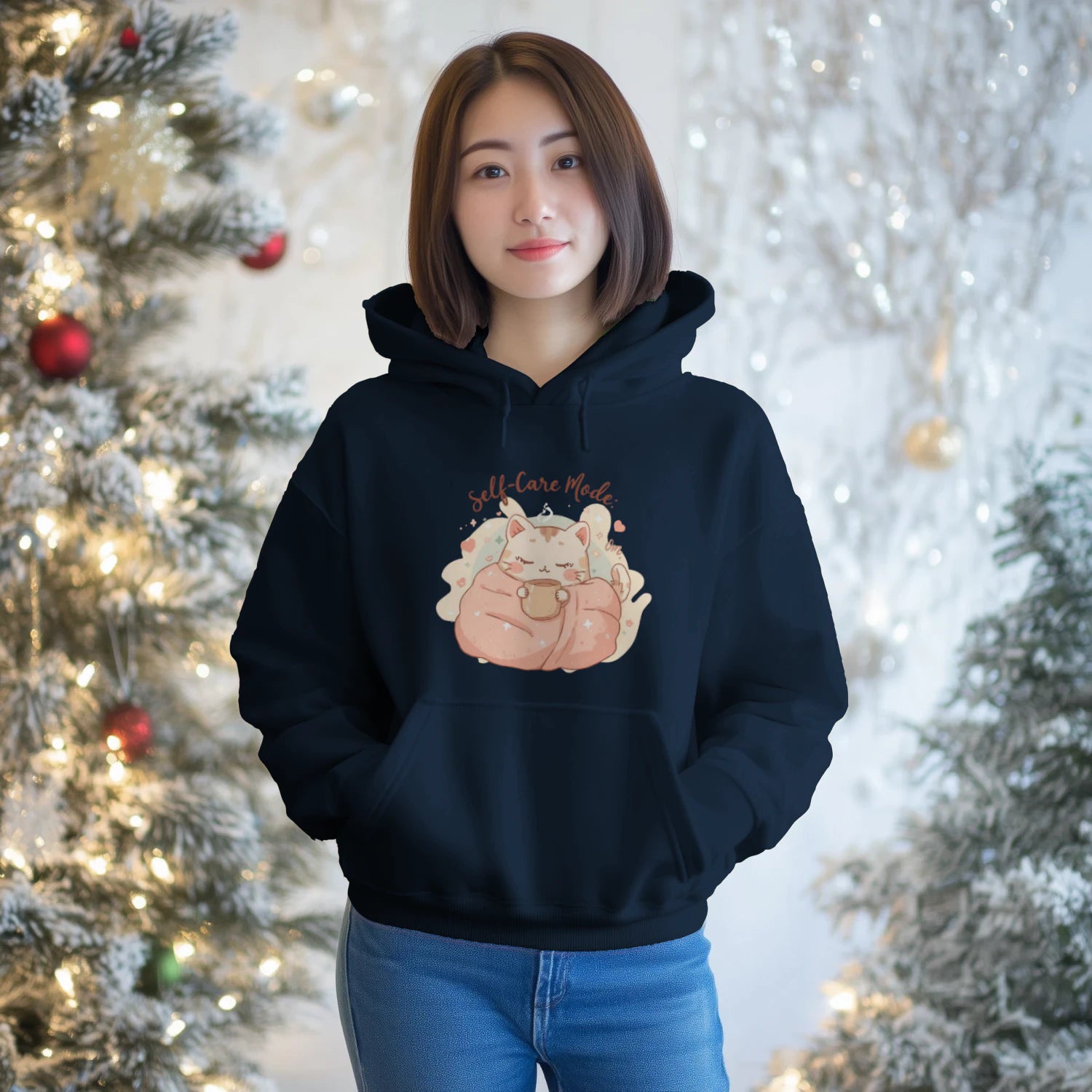Self-Care Mode On Hoodie – Cozy Kawaii Pastel Sweatshirt by Stitrix.