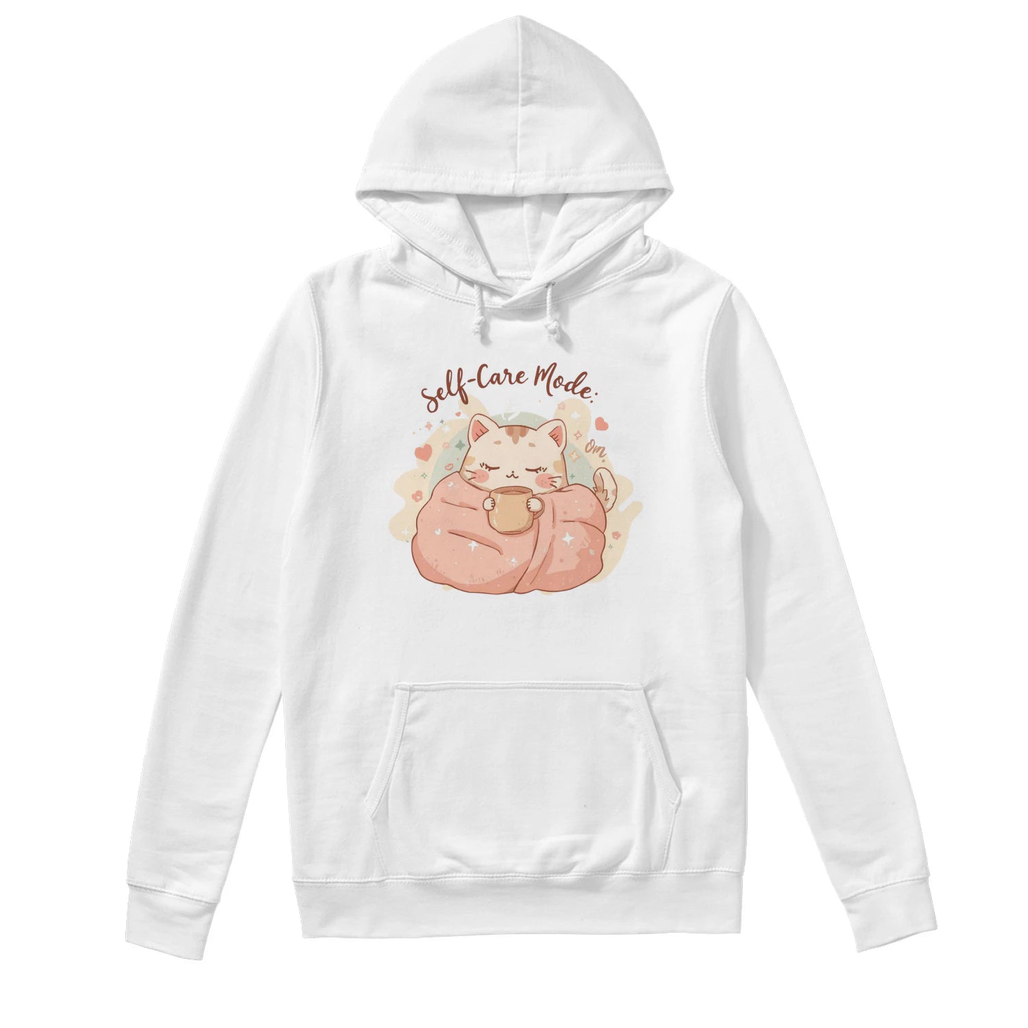 Self-Care Mode On Hoodie – Cozy Kawaii Pastel Sweatshirt by Stitrix.
