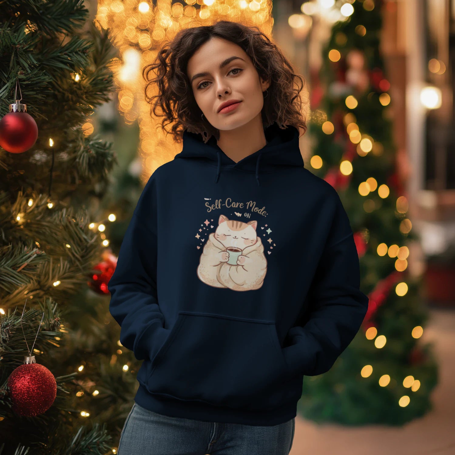 Self-Care Mode: On Hoodie | Cozy Affirmation Sweatshirt by Stitrix.