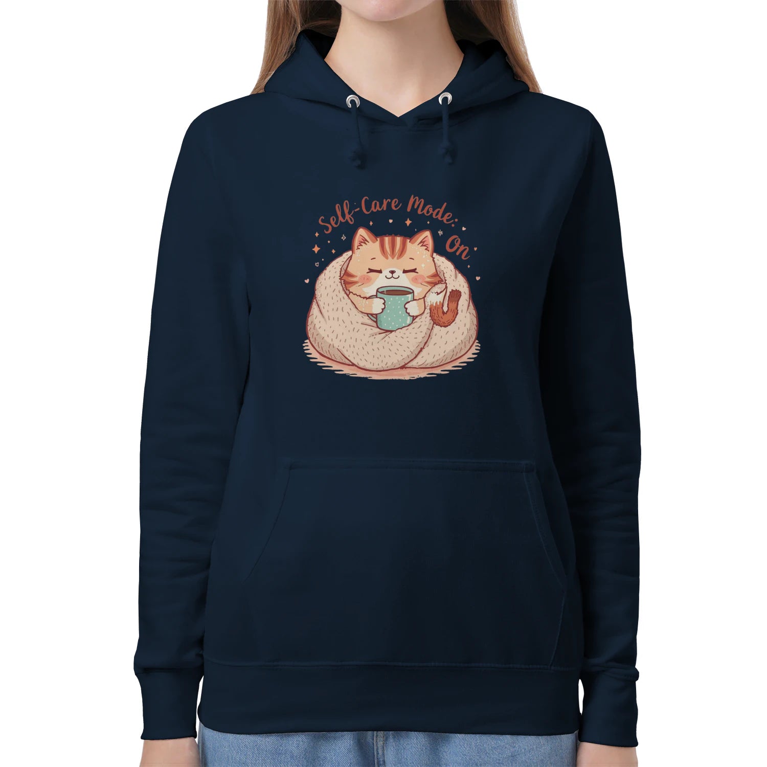 Self-Care Mode: On Sweatshirt | Cozy Mental Health Hoodie by Stitrix.