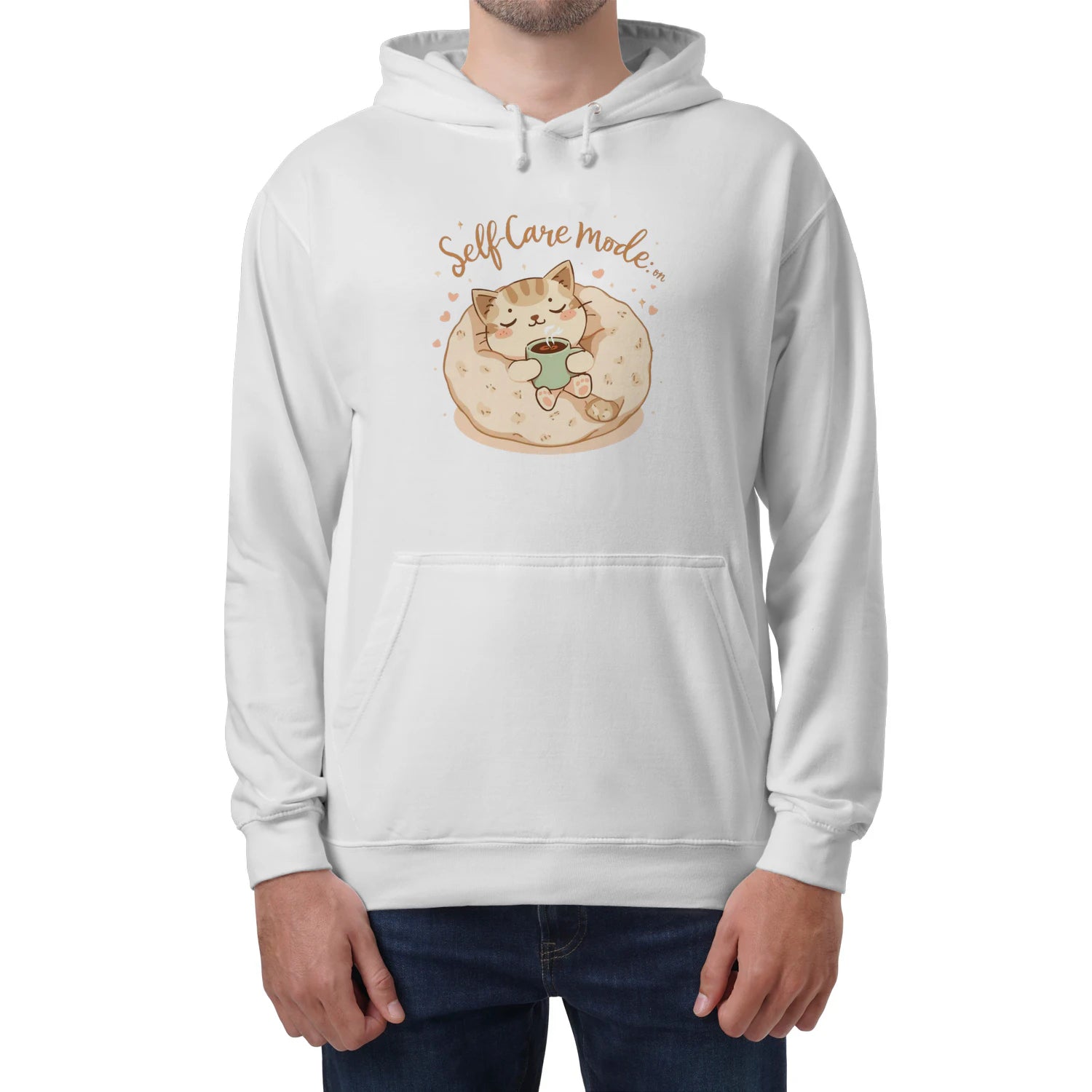 Stitrix Cozy Hoodie | Self-Care Mode On – Wholesome Kawaii Sweatshirt.