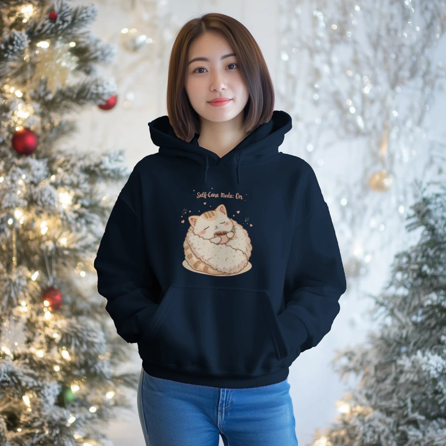 Stitrix Pastel Hoodie | “Self-Care Mode: On” Cute Cozy Gift for Her.