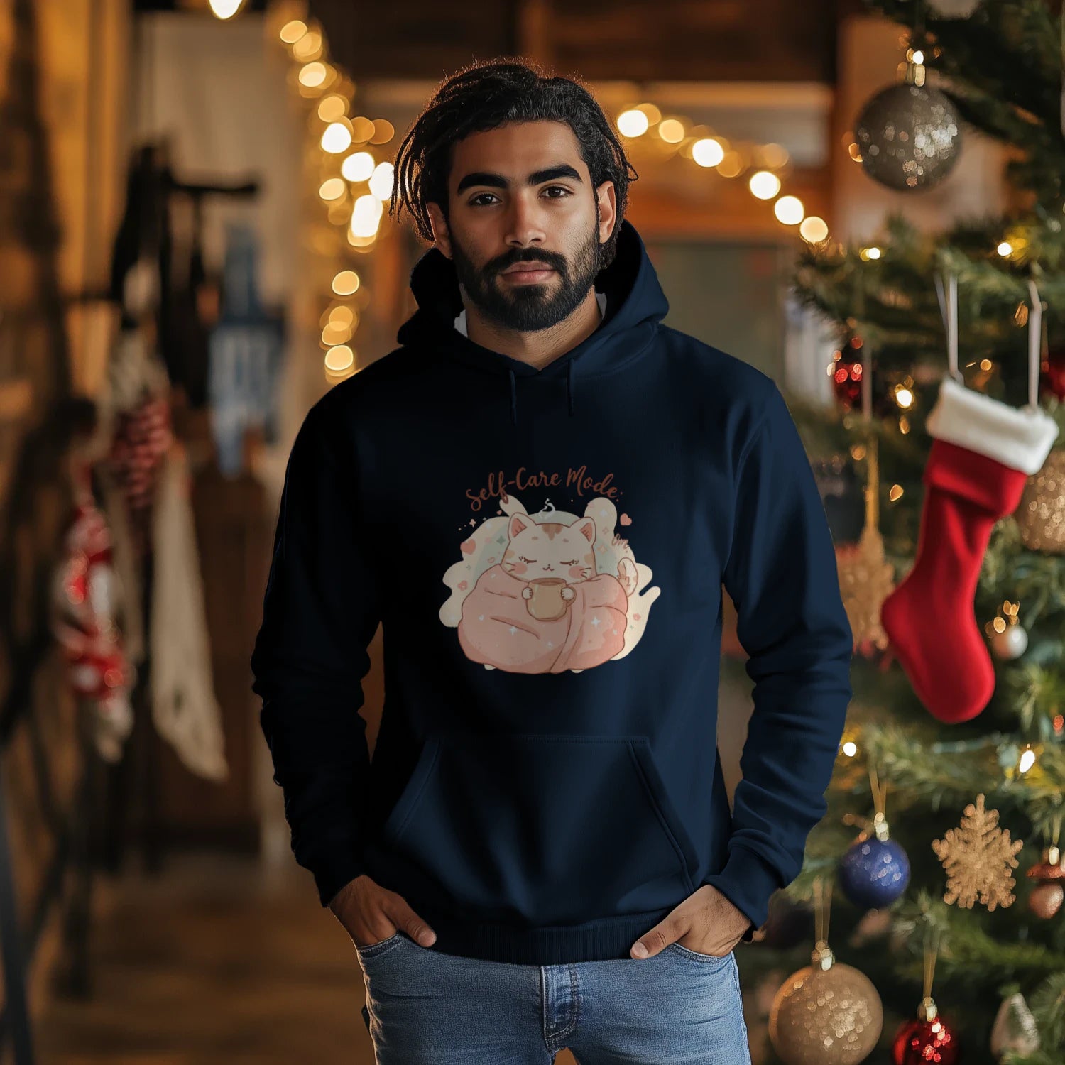 Self-Care Mode On Hoodie – Cozy Kawaii Pastel Sweatshirt by Stitrix.