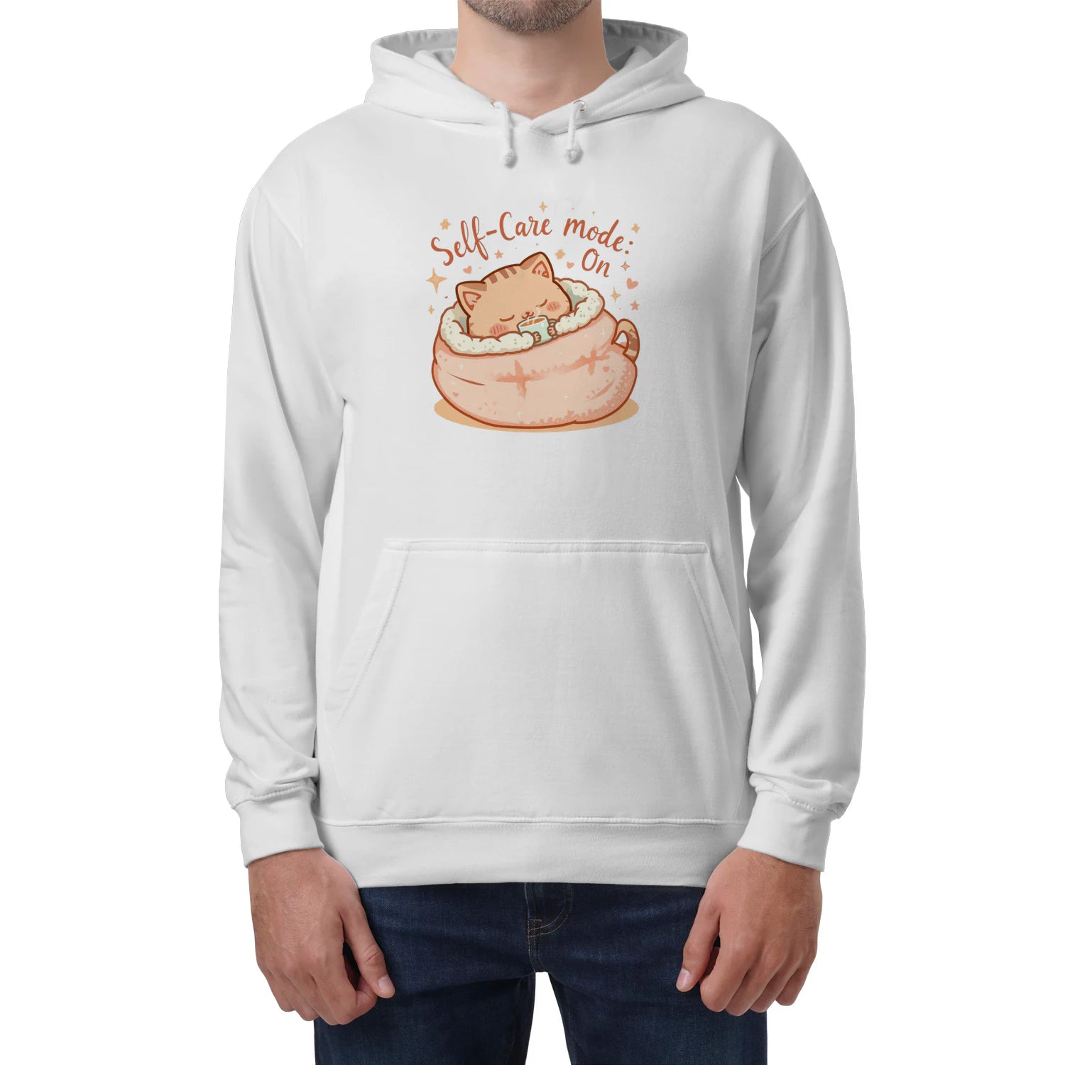 Cute Self-Care Hoodie | “Self-Care Mode: On” Cozy Kawaii Design by Stitrix.