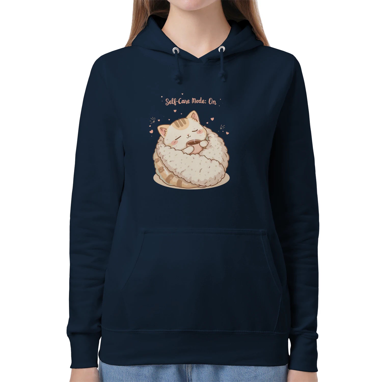 Stitrix Pastel Hoodie | “Self-Care Mode: On” Cute Cozy Gift for Her.