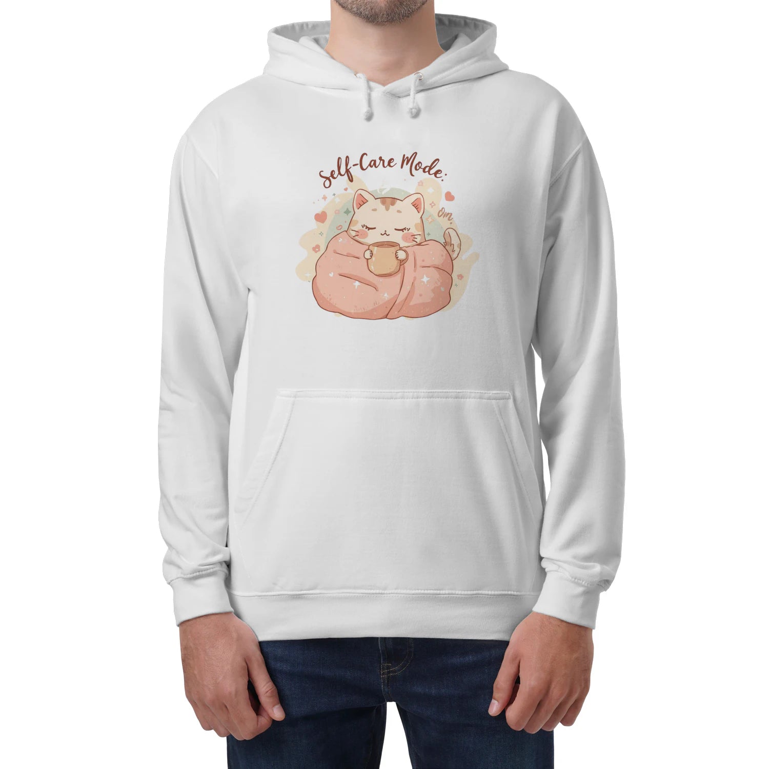 Self-Care Mode On Hoodie – Cozy Kawaii Pastel Sweatshirt by Stitrix.