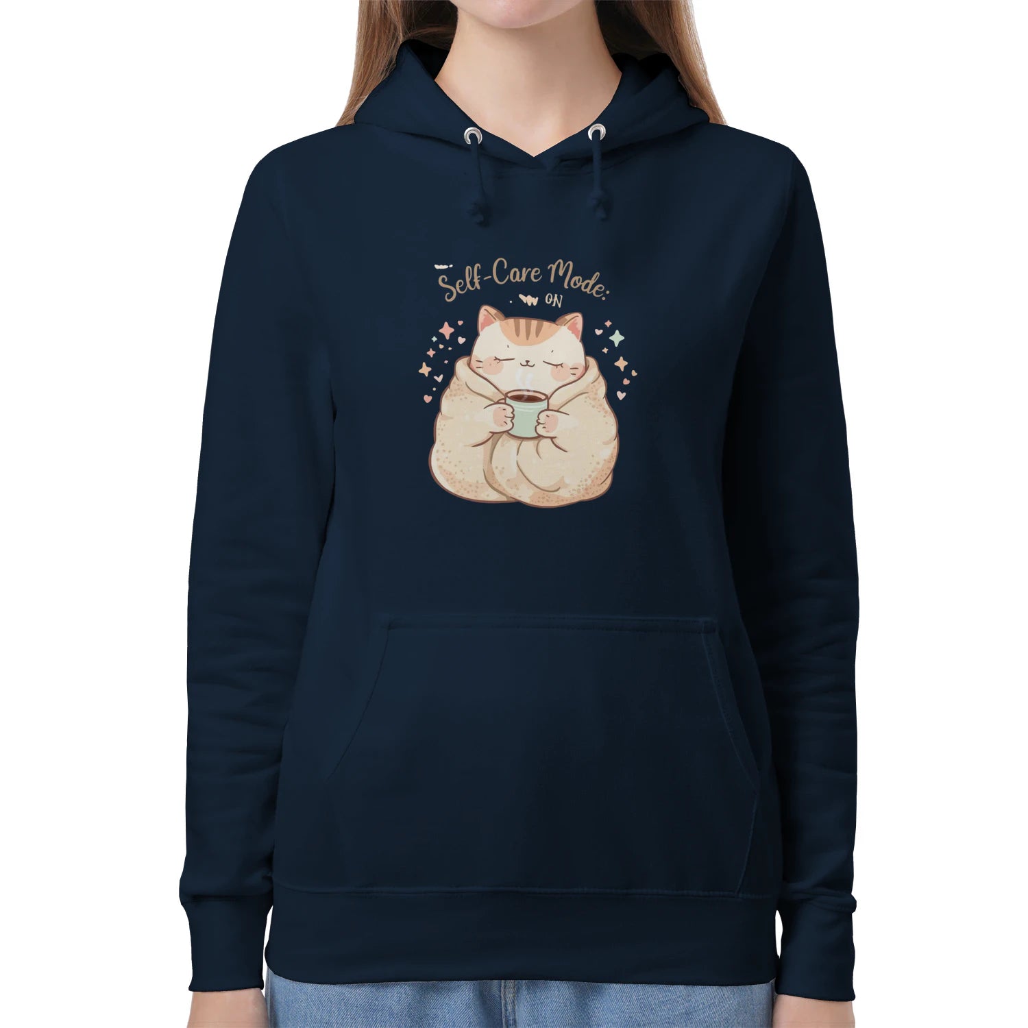 Self-Care Mode: On Hoodie | Cozy Affirmation Sweatshirt by Stitrix.