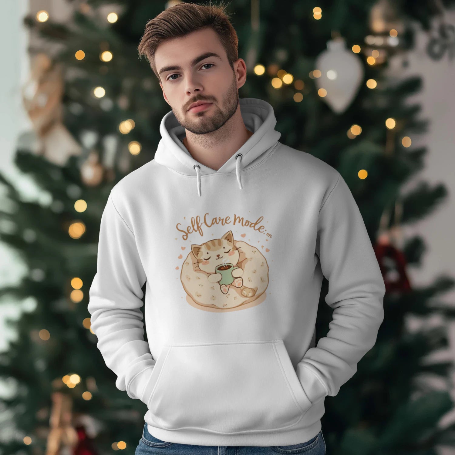 Stitrix Cozy Hoodie | Self-Care Mode On – Wholesome Kawaii Sweatshirt.