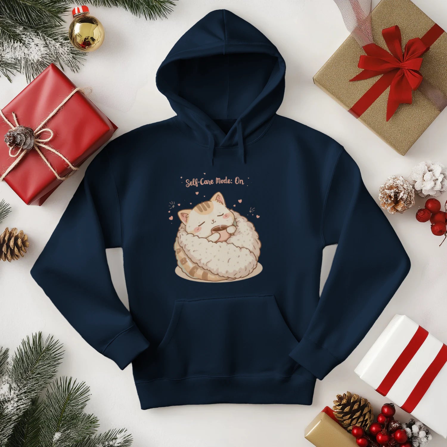 Stitrix Pastel Hoodie | “Self-Care Mode: On” Cute Cozy Gift for Her.