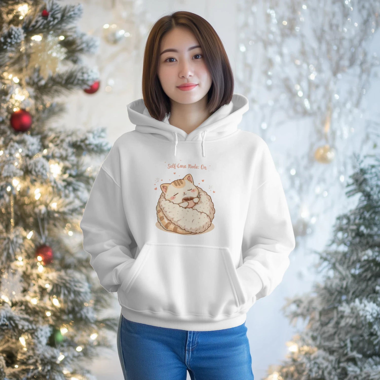 Stitrix Pastel Hoodie | “Self-Care Mode: On” Cute Cozy Gift for Her.