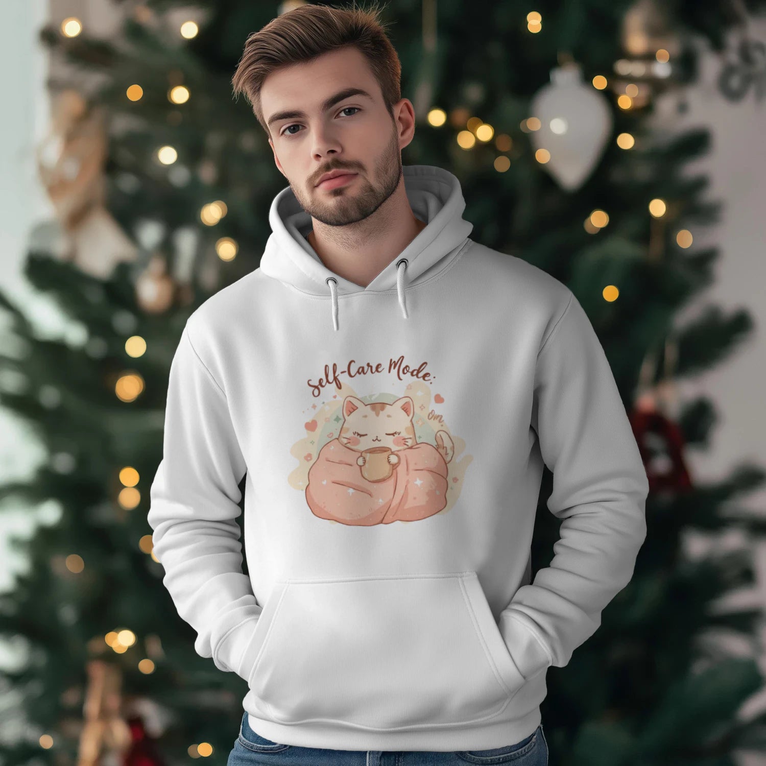 Self-Care Mode On Hoodie – Cozy Kawaii Pastel Sweatshirt by Stitrix.