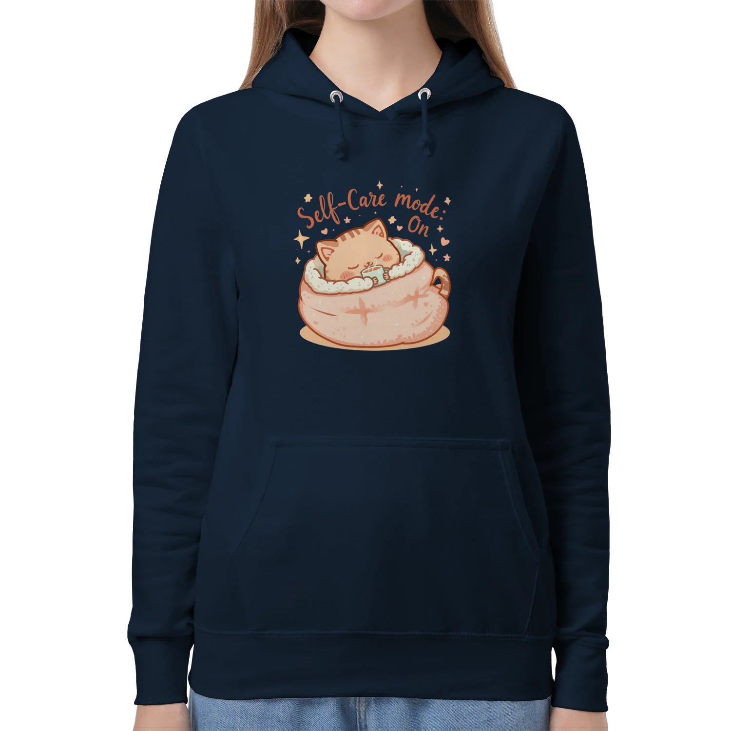 Cute Self-Care Hoodie | “Self-Care Mode: On” Cozy Kawaii Design by Stitrix.